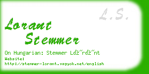 lorant stemmer business card